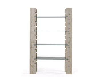 FITZROY - Travertine and glass bookcase by Gianfranco Ferré Home - view 2